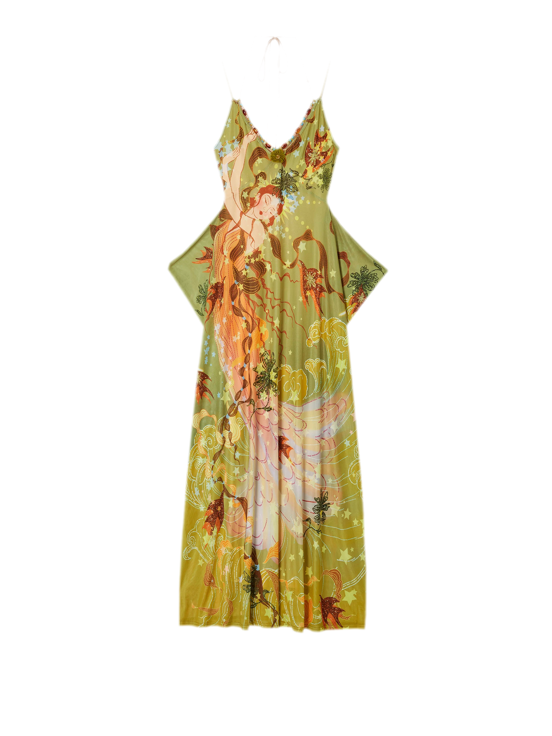 Beaded Floral Cami Dress