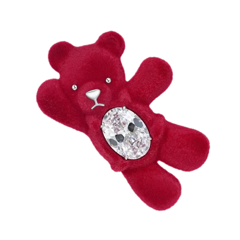 Plush Gemstone Bear Hair Clip