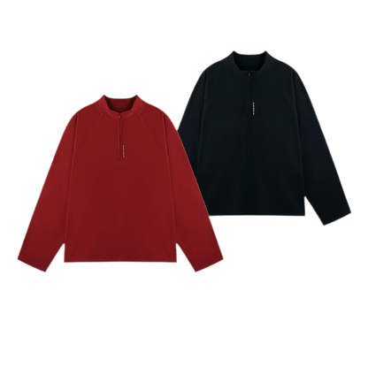 Vintage Oversized Half-Zip T-Shirt