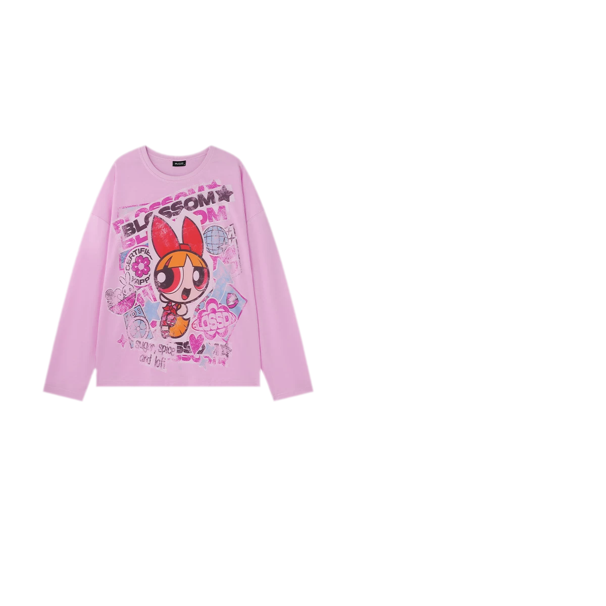 Distressed Print Long-Sleeve T-Shirt