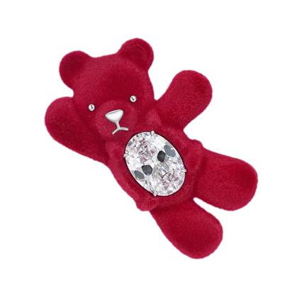 Plush Gemstone Bear Hair Clip