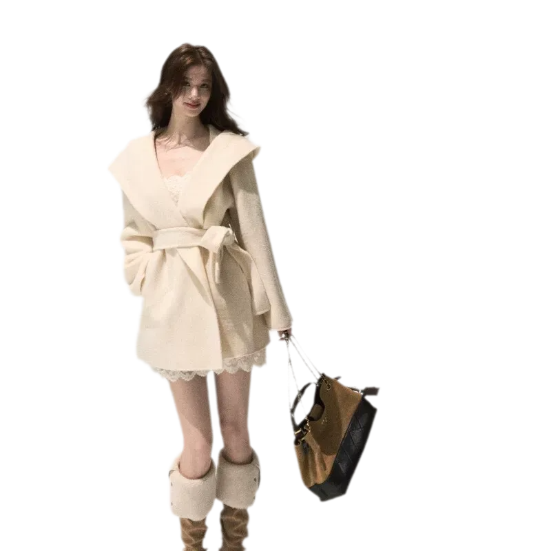 Double-Faced Wool Belted Coat