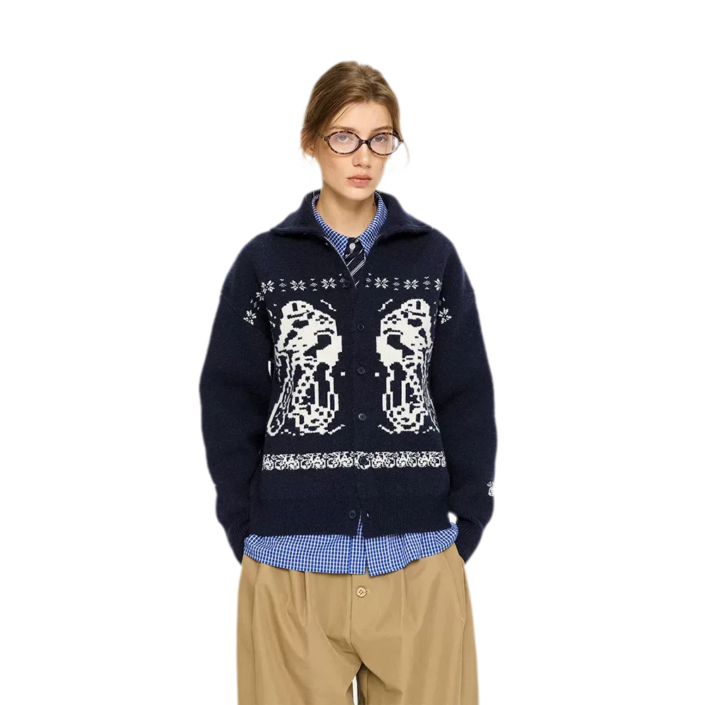 Fair Isle Relaxed Cardigan Sweater