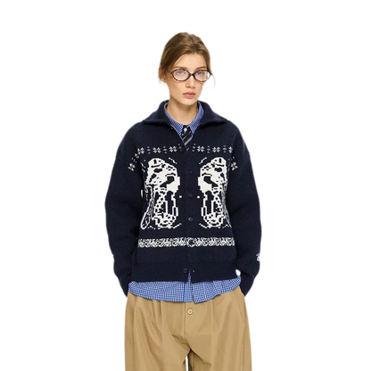 Fair Isle Relaxed Cardigan Sweater