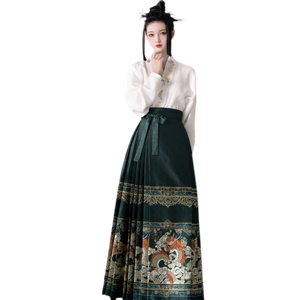 White Top + Green Skirt / S