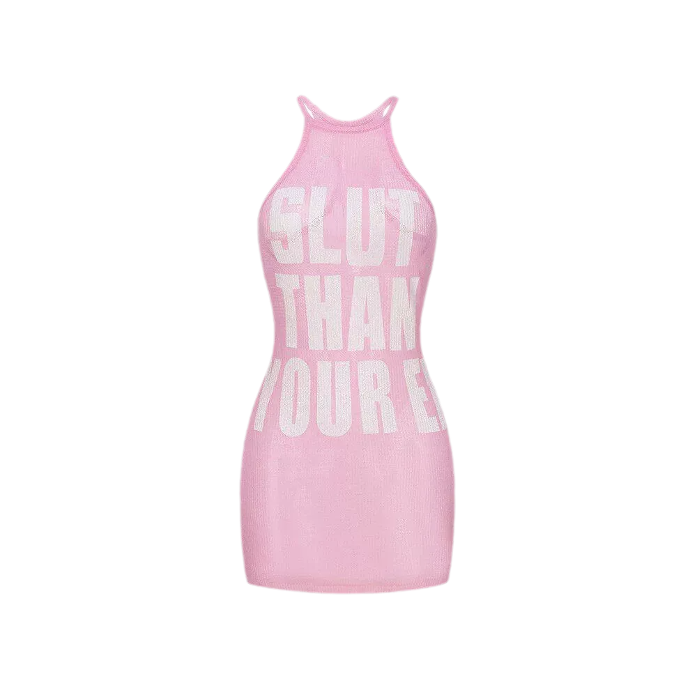 Letter Print Knit Dress