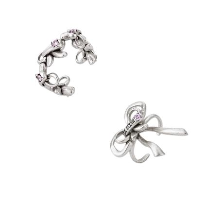 Vintage Bowknot Ring with Rhinestones