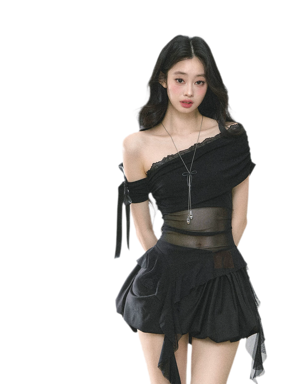 Sheer Off-Shoulder Tee