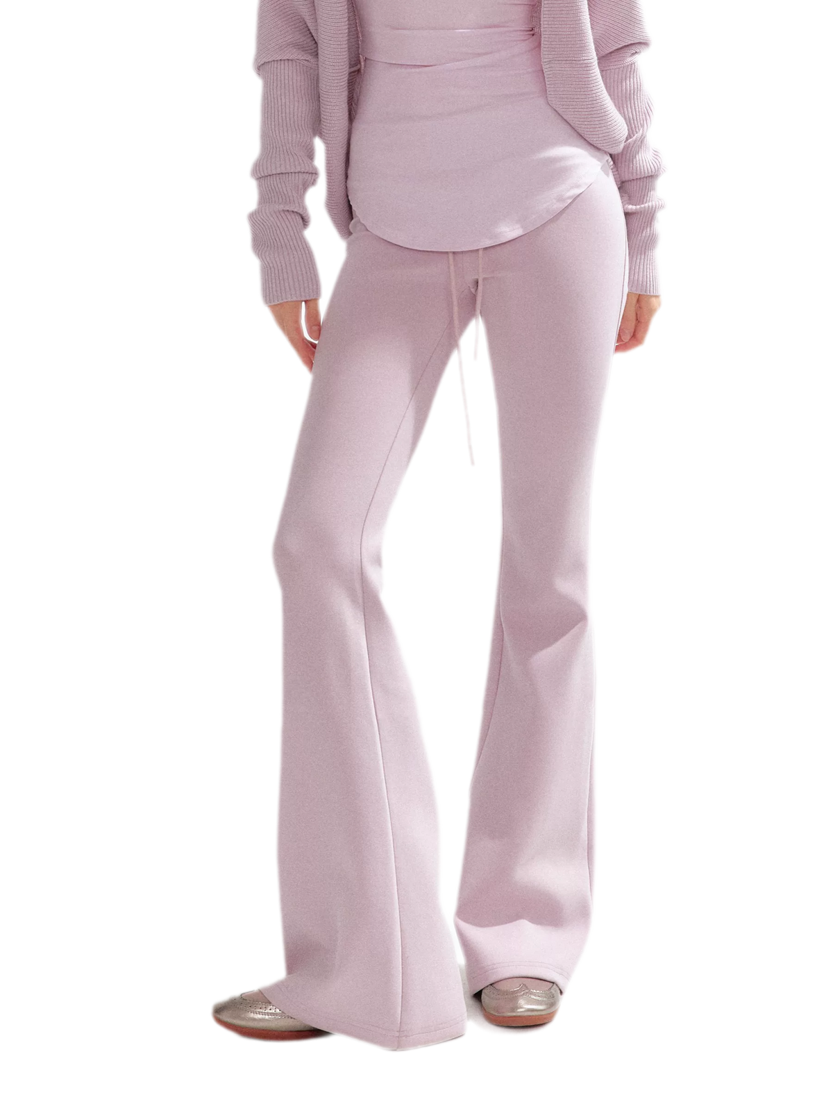 Stretch Low-Rise Flared Pants