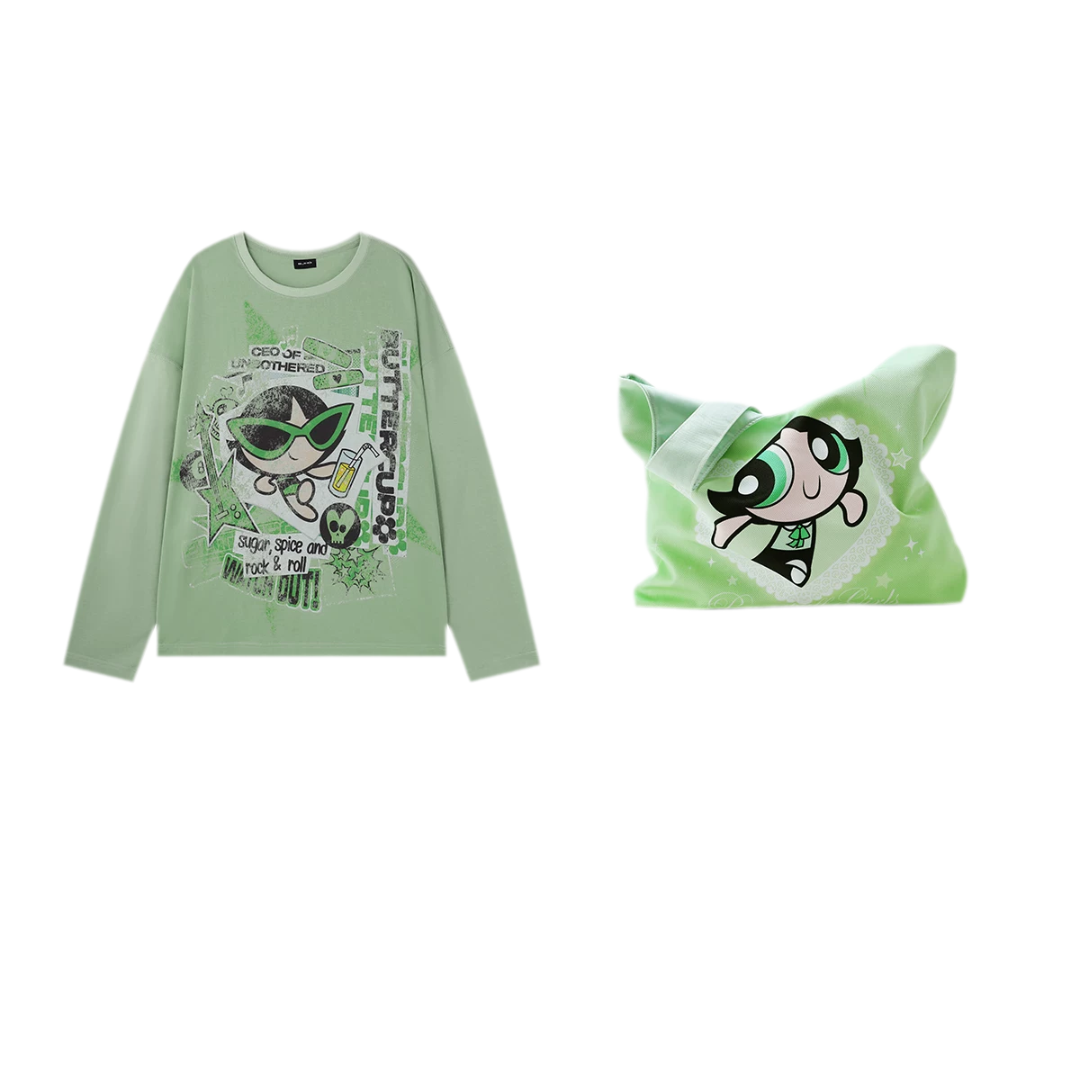 Distressed Print Long-Sleeve T-Shirt