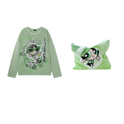 Distressed Print Long-Sleeve T-Shirt