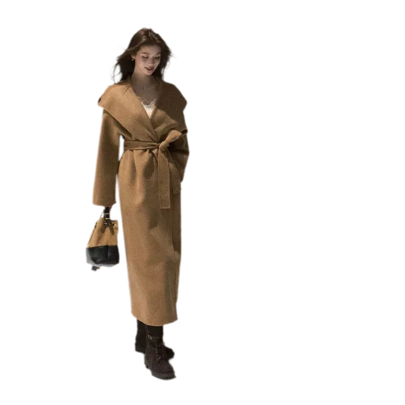 Double-Faced Wool Belted Coat
