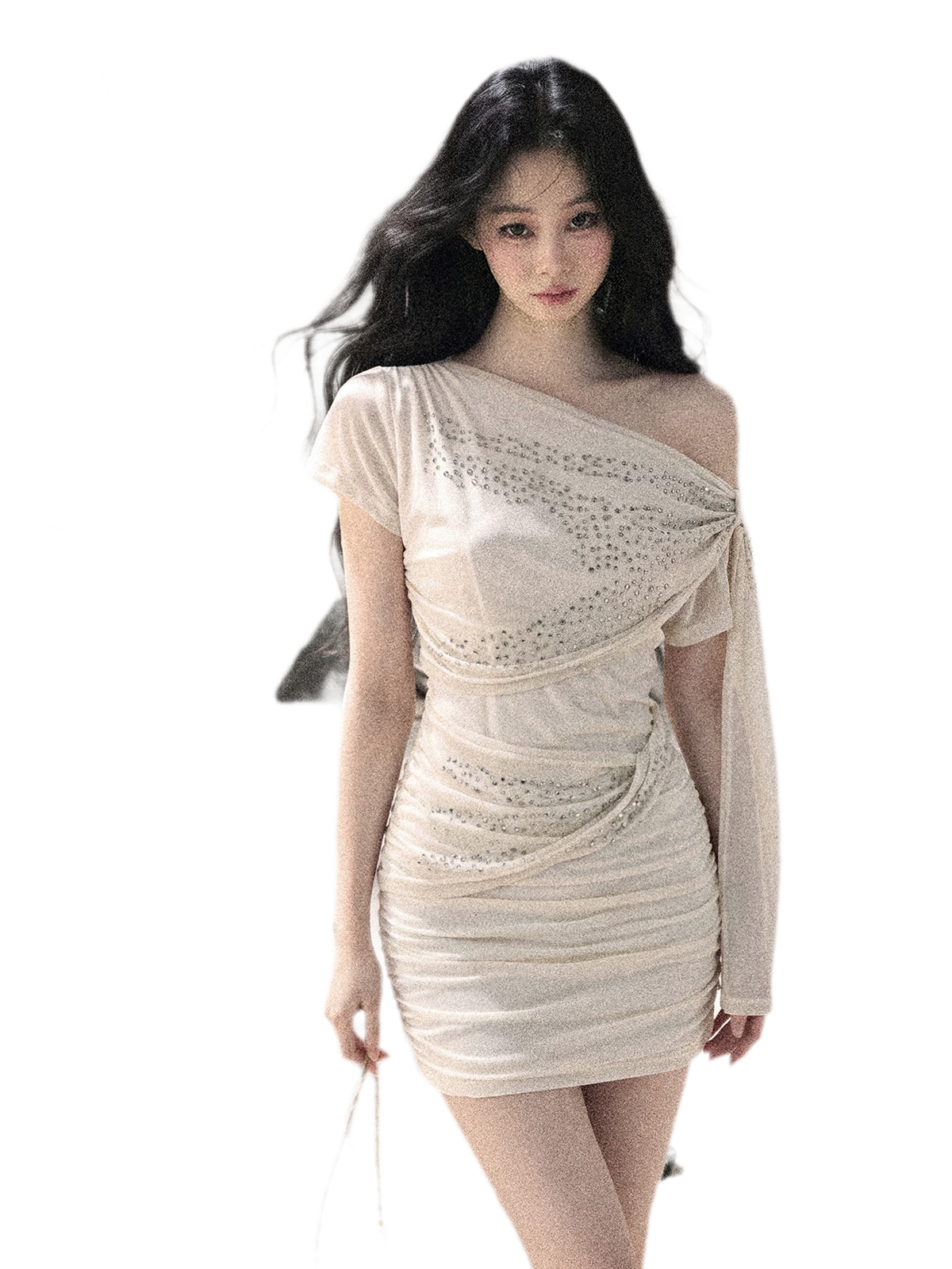 Mesh Drape Rhinestone Top | Final Sale