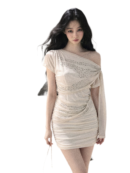 Mesh Drape Rhinestone Top | Final Sale