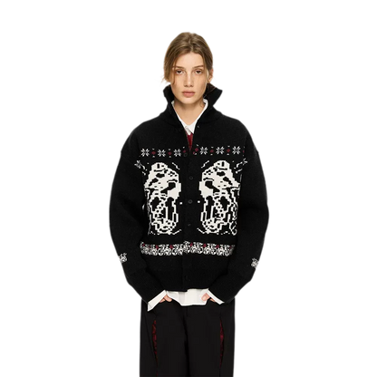 Fair Isle Relaxed Cardigan Sweater
