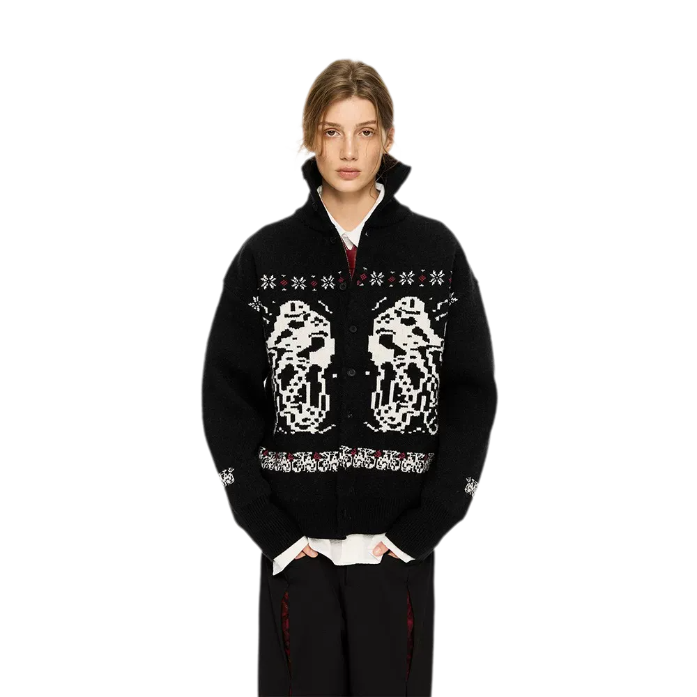 Fair Isle Relaxed Cardigan Sweater