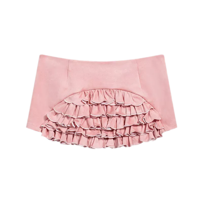 Ruffled Low-Rise Mini Skort