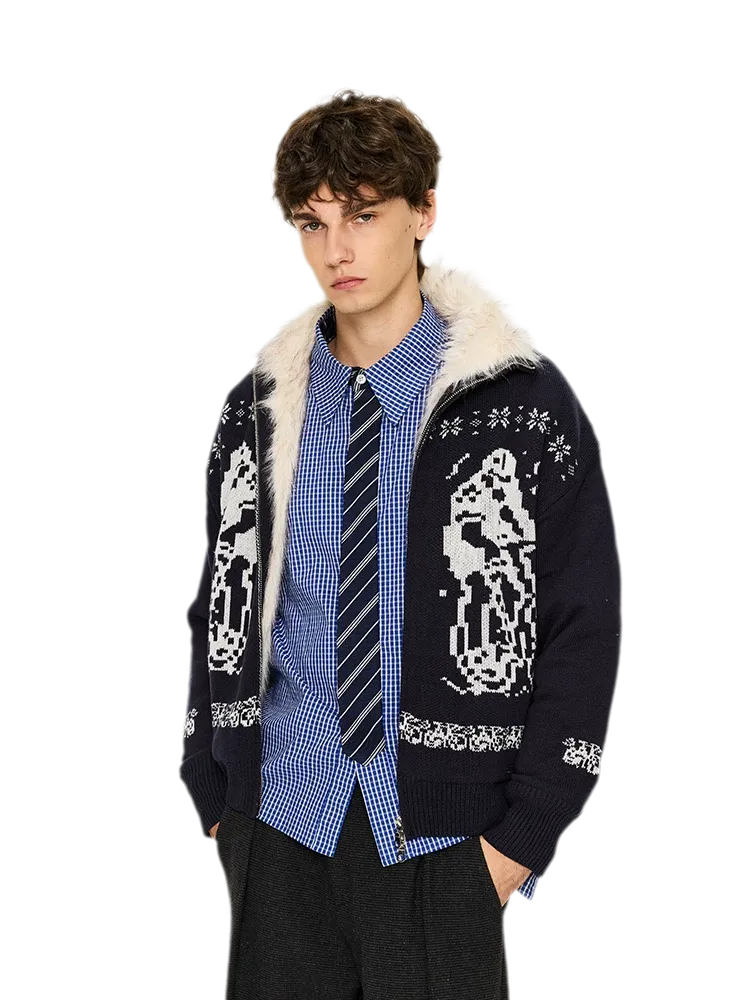 Fair Isle Relaxed Cardigan Sweater