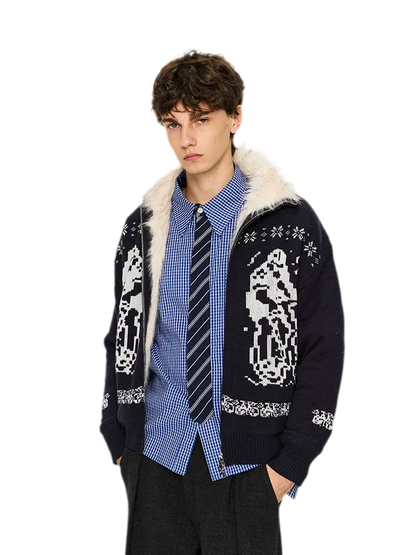 Fair Isle Relaxed Cardigan Sweater