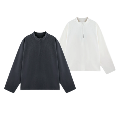 Vintage Oversized Half-Zip T-Shirt