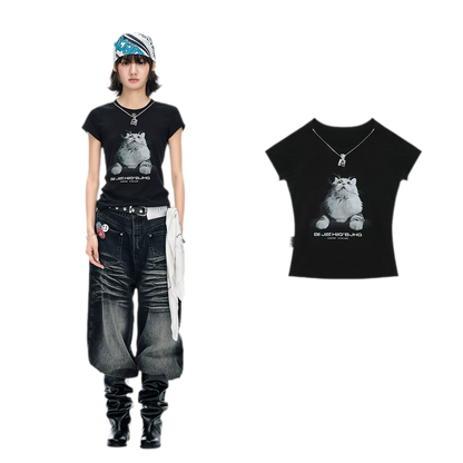 Tactile Graphic Loose T-Shirt