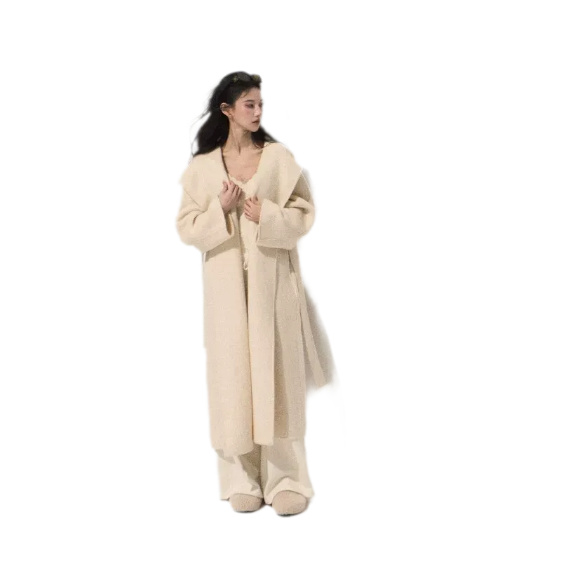 Double-Faced Wool Belted Coat