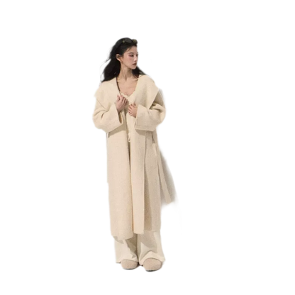 Double-Faced Wool Belted Coat