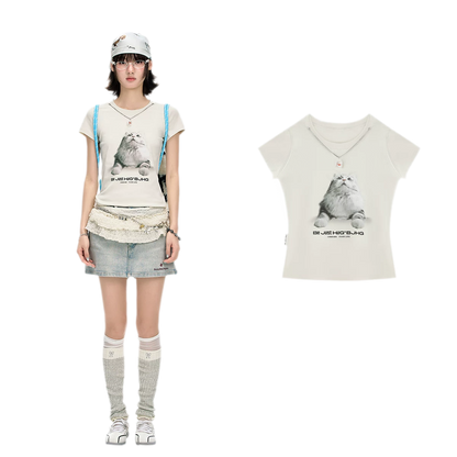 Tactile Graphic Loose T-Shirt