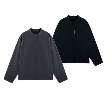 Vintage Oversized Half-Zip T-Shirt