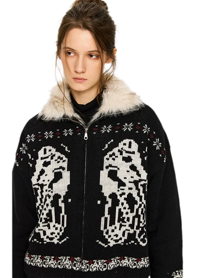 Fair Isle Relaxed Cardigan Sweater