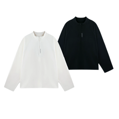 Vintage Oversized Half-Zip T-Shirt