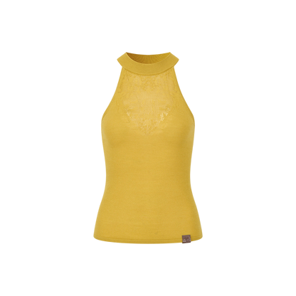 Spliced Lace Halter Neck Summer Vest