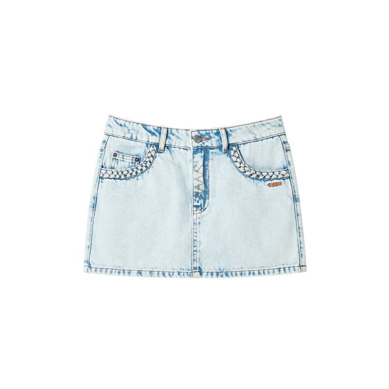Wheat Ear Denim Mini Skirt