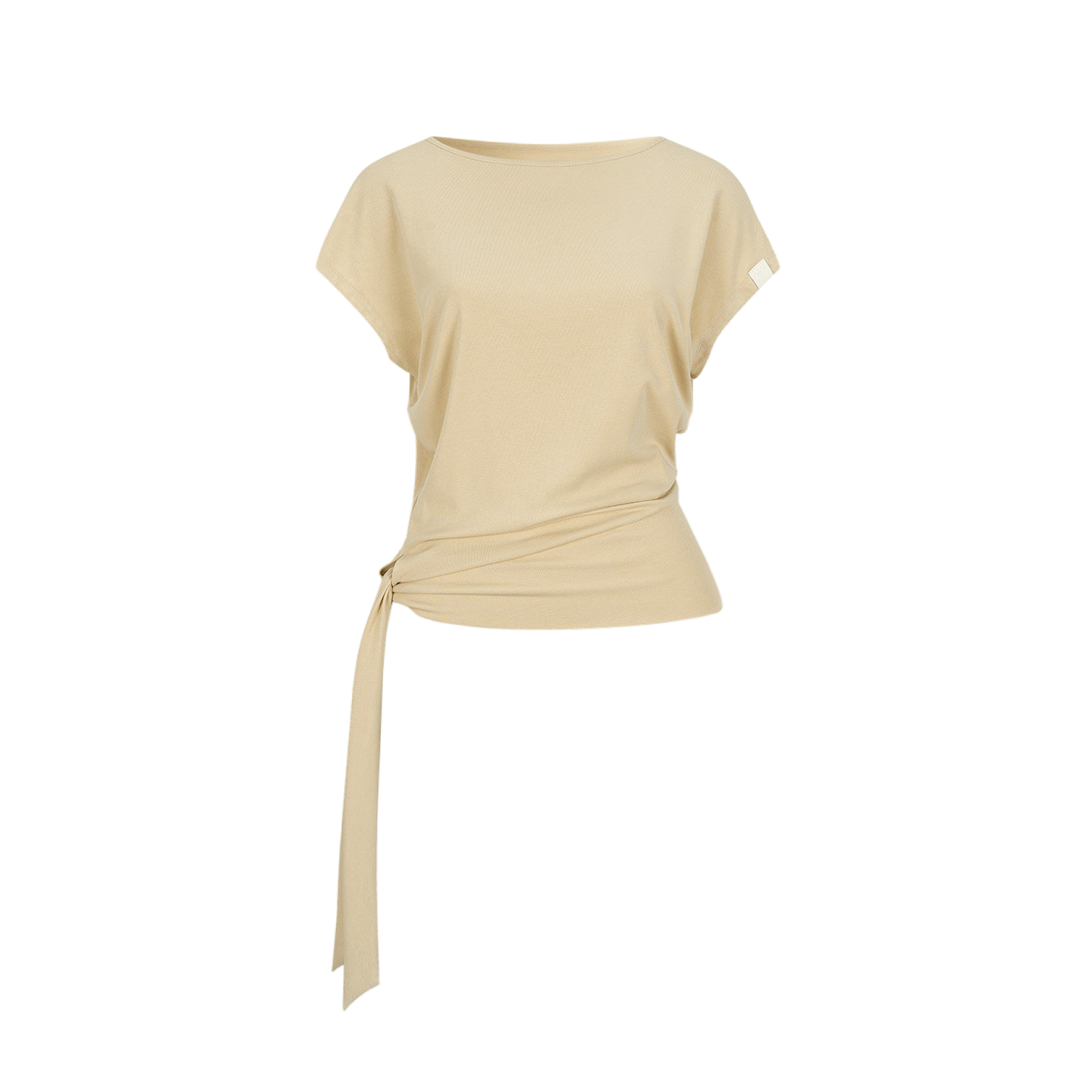Asymmetric One-Shoulder Tie Detail Cutout Short Sleeve T-Shirt