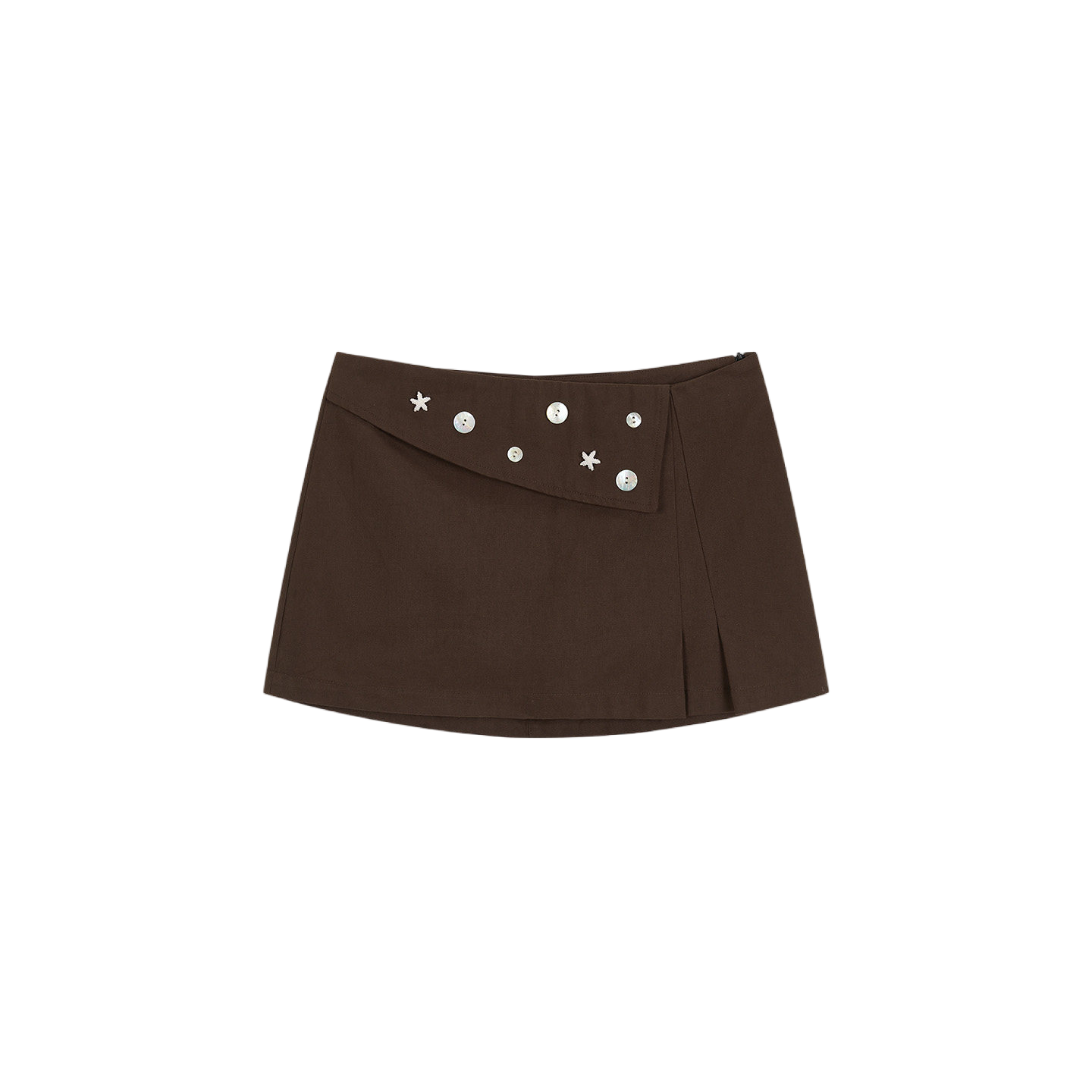 Brown Tone Starburst Asymmetric Skirt