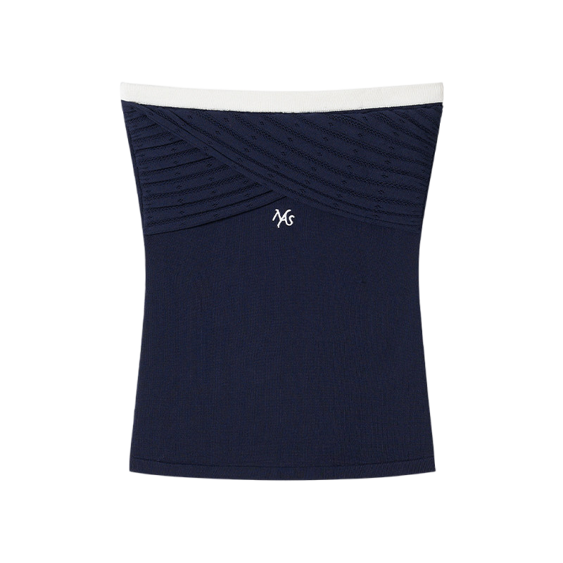 Lace Knit Camisole with Color-Blocked Trim