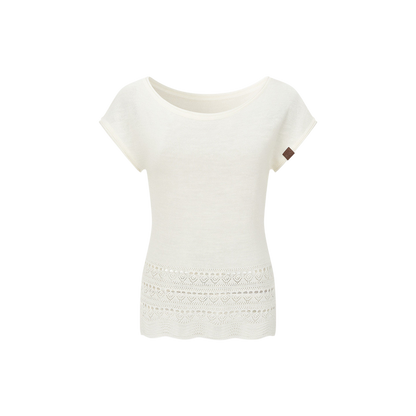Asymmetric One-Shoulder Linen Knit Top