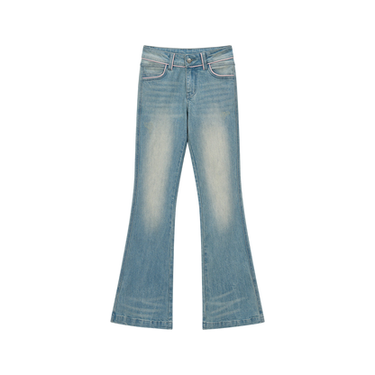 Retro Gradient Cat Whisker Flared Jeans