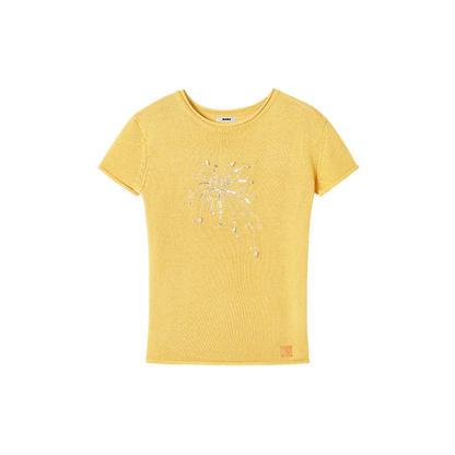 Firework Embroidered Silk Linen Tee