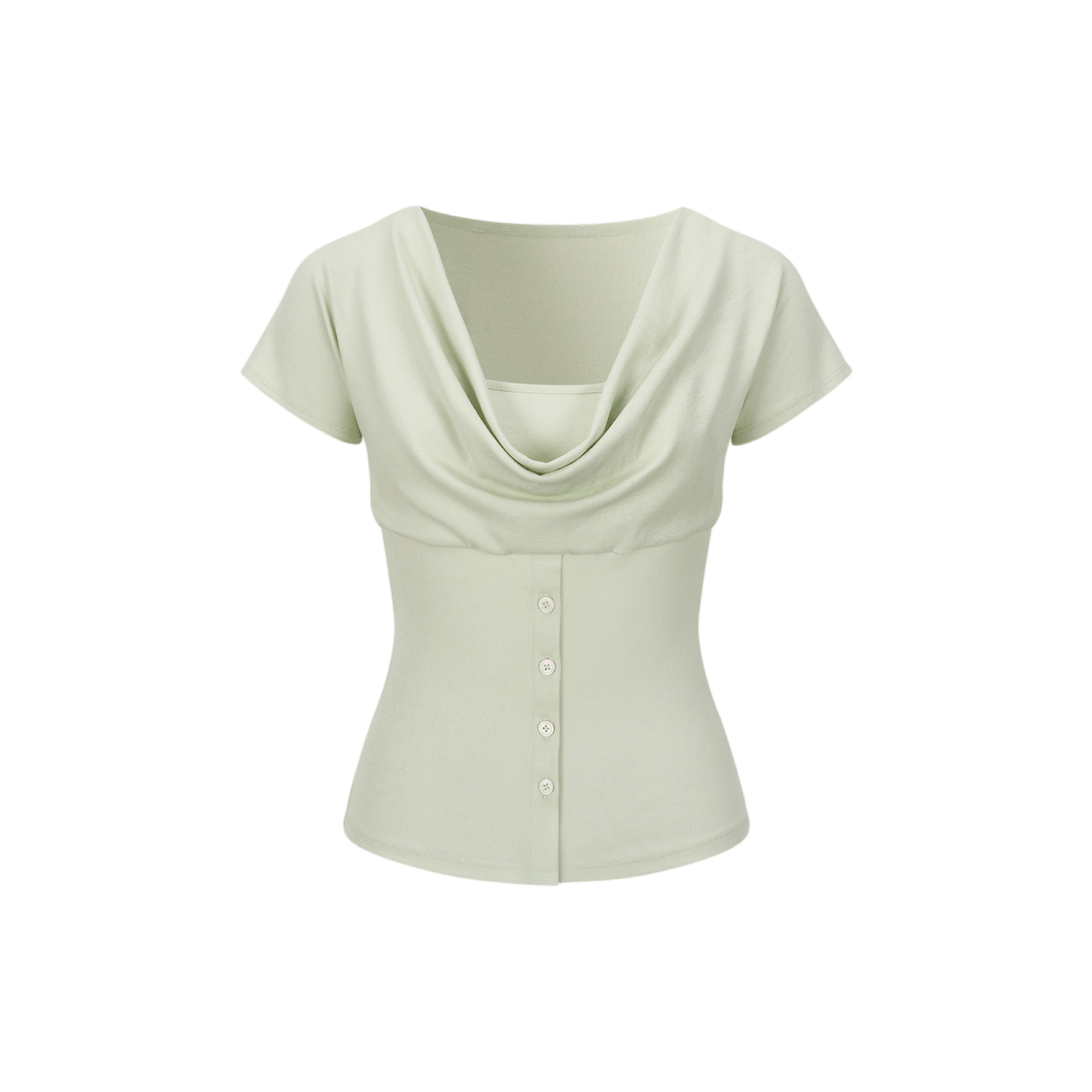Layered Deconstructed Two-in-One Buttoned T-shirt