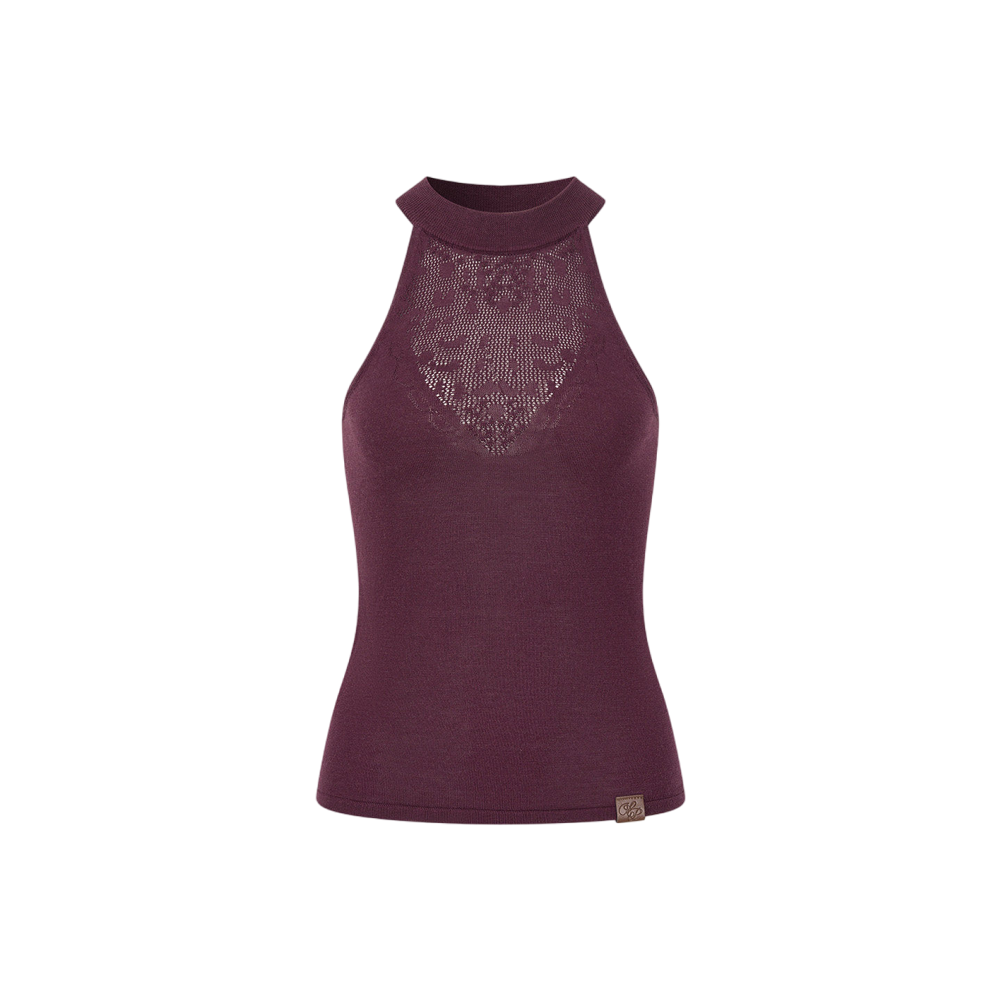 Spliced Lace Halter Neck Summer Vest