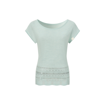 Asymmetric One-Shoulder Linen Knit Top