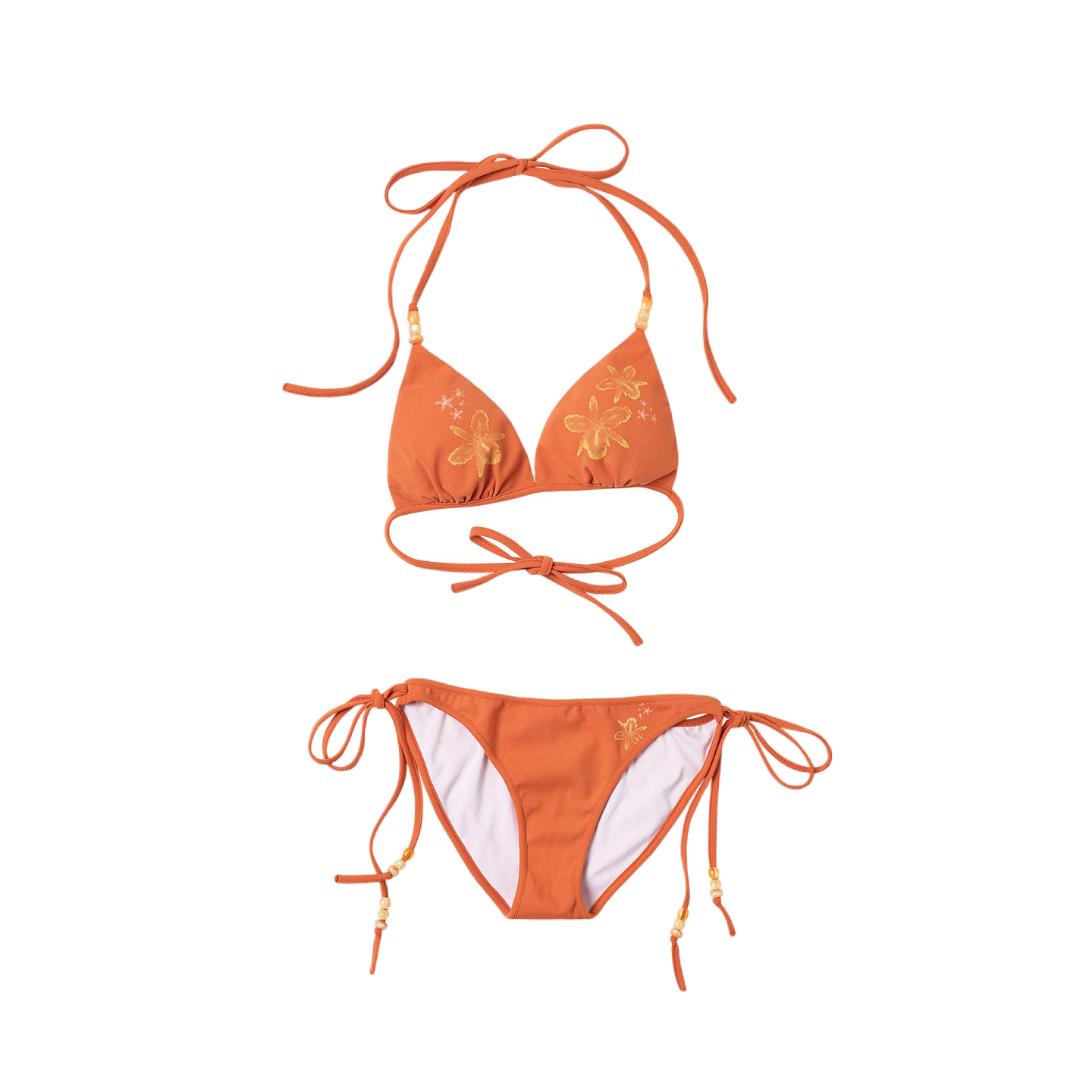 Tropical Ocean Print Tie Bikini Set