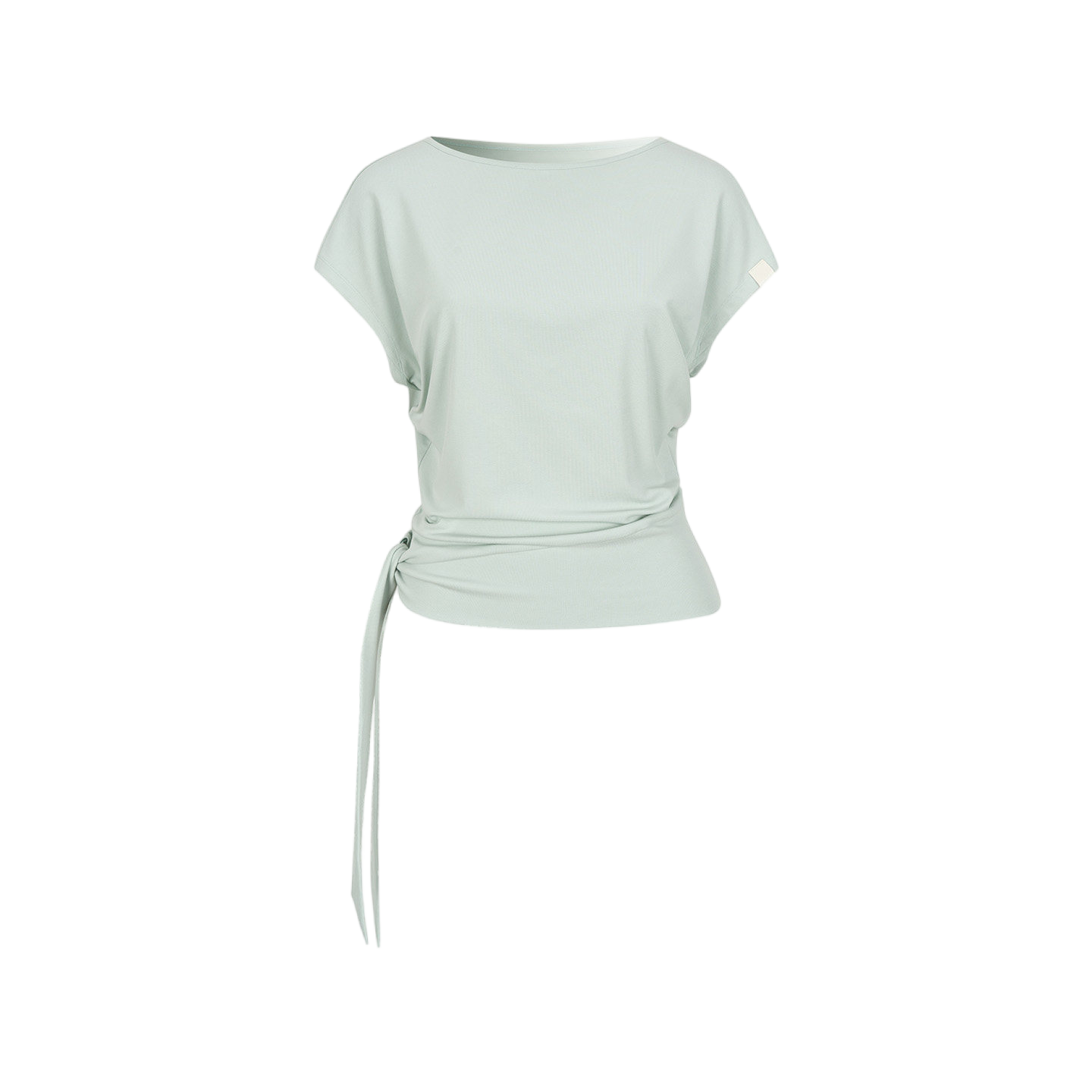 Asymmetric One-Shoulder Tie Detail Cutout Short Sleeve T-Shirt