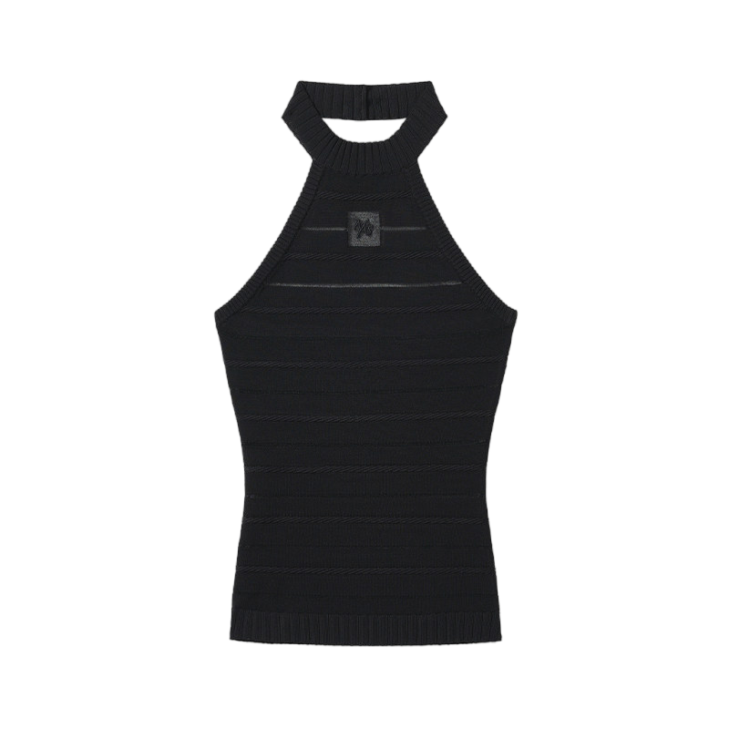Halter Neck Cable Knit Camisole Top