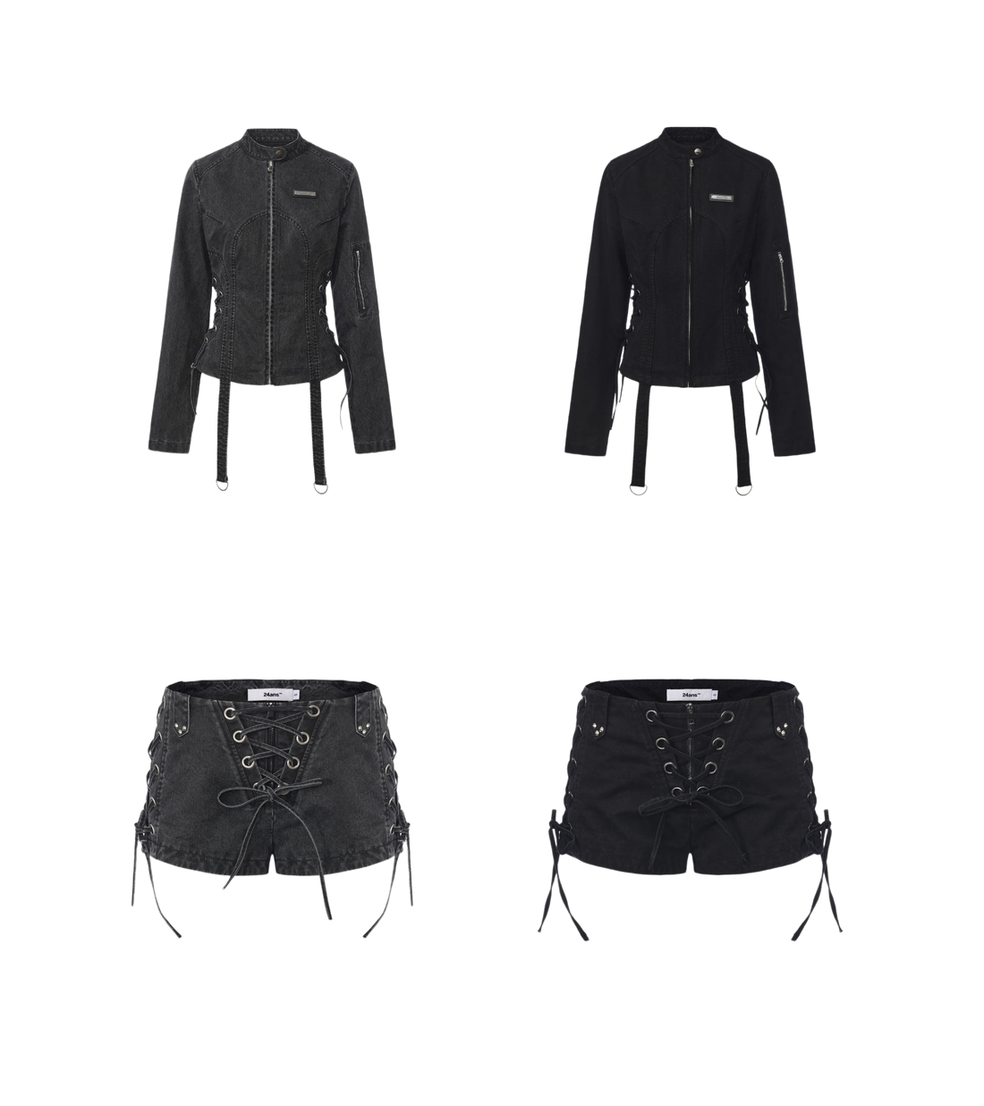24ANS Enzyme-Washed Grunge Set – Shorts