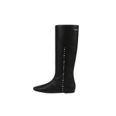 24ANS Flat Square-Toe Pocket-Detail Studded Boots – Boots