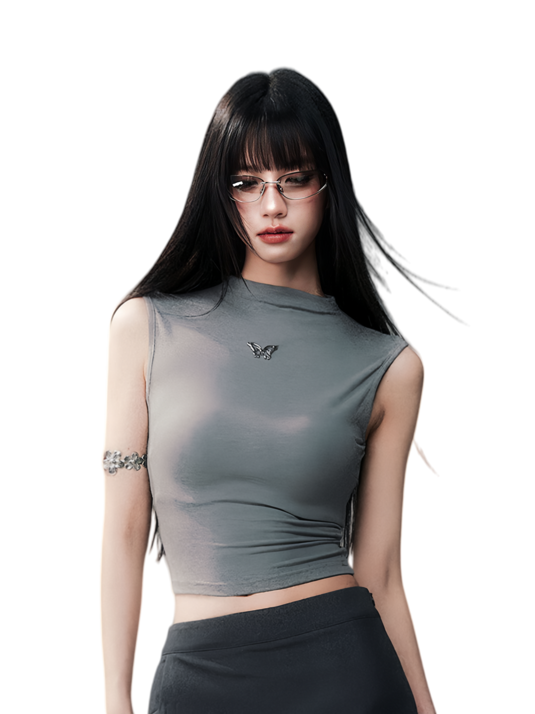 Sleeveless High Neck Tee