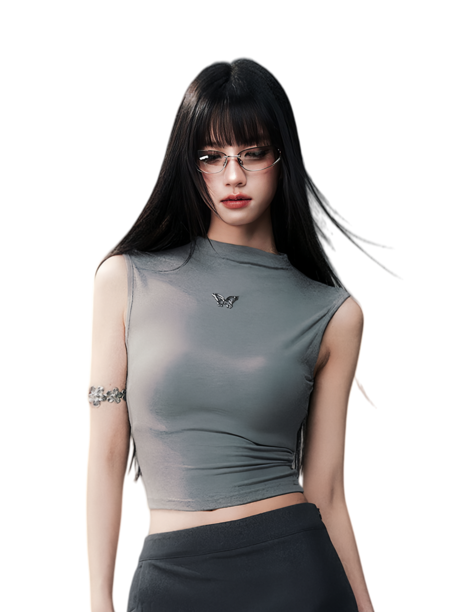 Sleeveless High Neck Tee