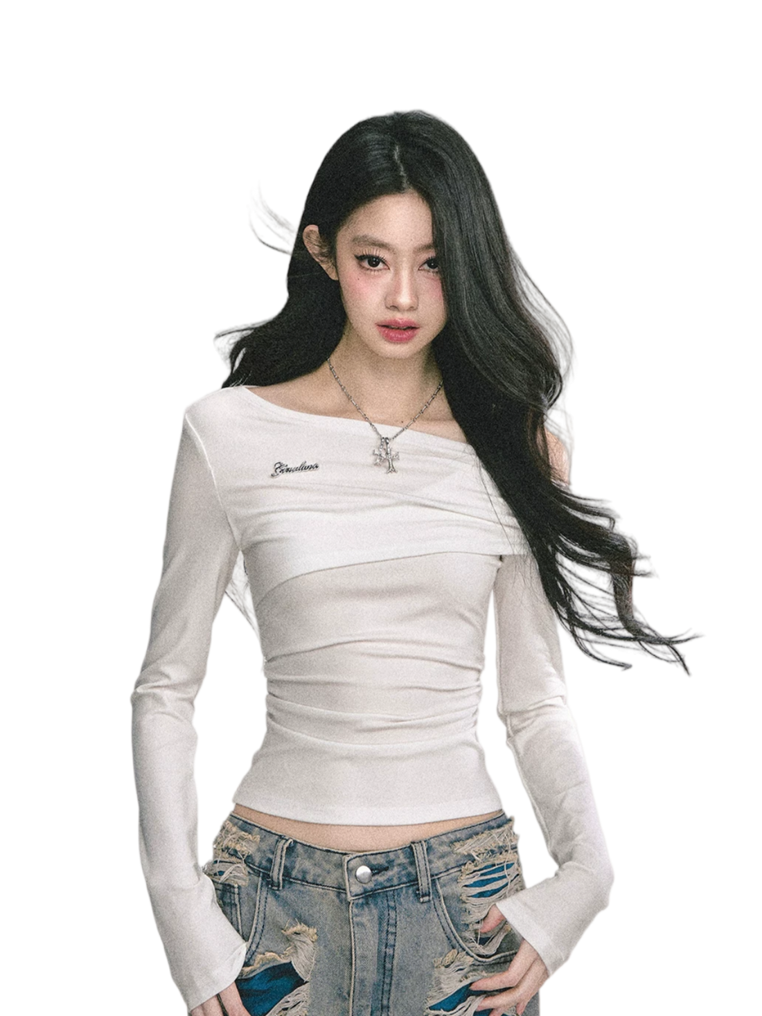 AOMALM Lace Cutout Shoulder Tee – T-Shirts &amp; Polos